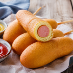 Corn dogi w złotym cieście kukurydzianym