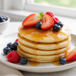 Mały stos puszystych pancakes dla jednej osoby