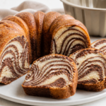 Przekrojona babka zebra z jasnymi i kakaowymi pasami
