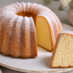 Puszysta babka piaskowa oprószona cukrem pudrem