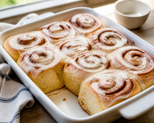 Puszyste cinnamon rolls z kremowym lukrem